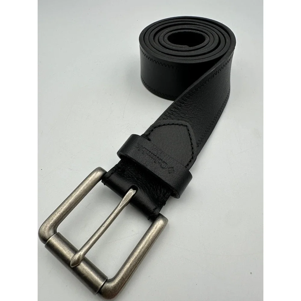 Columbia Leather Belt L 38-40 Black Rugged Stitch Gorpcore Outdoor Casual Work